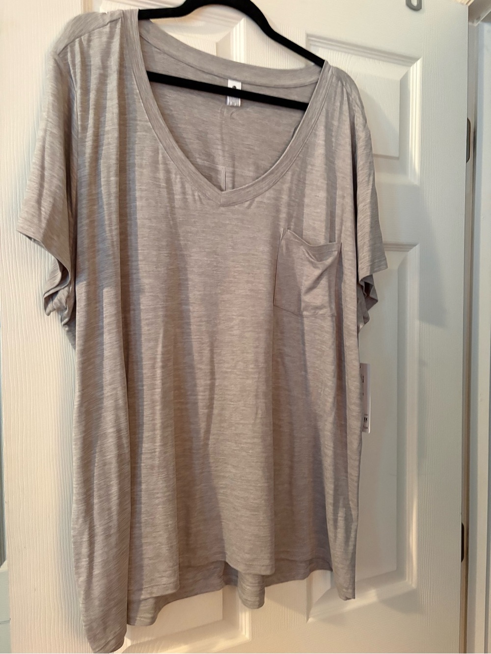 Yogalicious Light Gray V-Neck Pocket Tee